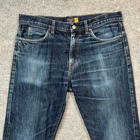 J Crew Jeans Mens 34 Denim Dark Wash Cotton 770 Straight High Rise 5 Pockets - Picture 3 of 12